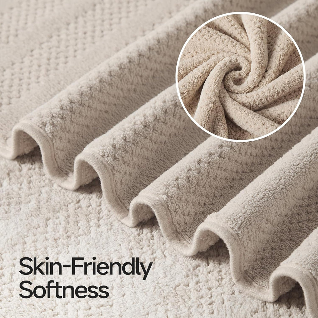ecolook Microfiber Bath Towels Set of 4, 31 x 63 Inch Extra Large Bath Towel Set, Super Soft & Highly Absorbent, Quick Dry Lightweight Towels for Bathroom, Gym, Spa, Pool & Travel, Multicolor