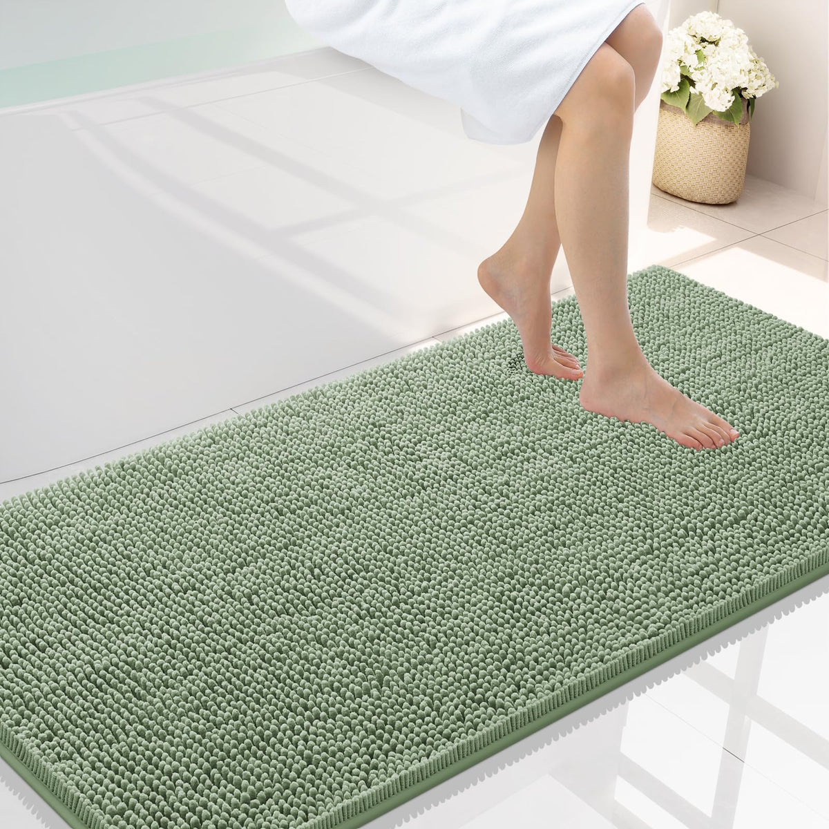 Smiry Bathroom Rugs 30X20, Luxury Chenille Extra Soft Absorbent Bath Mat