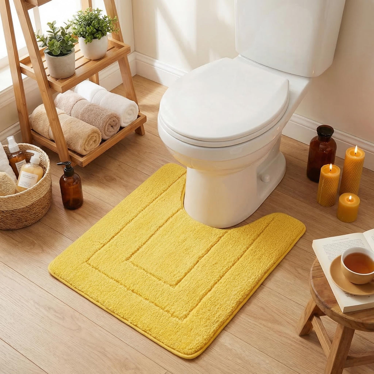GRANNY SAYS Gray Bathroom Rug 20" x 30", Non-Slip Microfiber Bath Mat