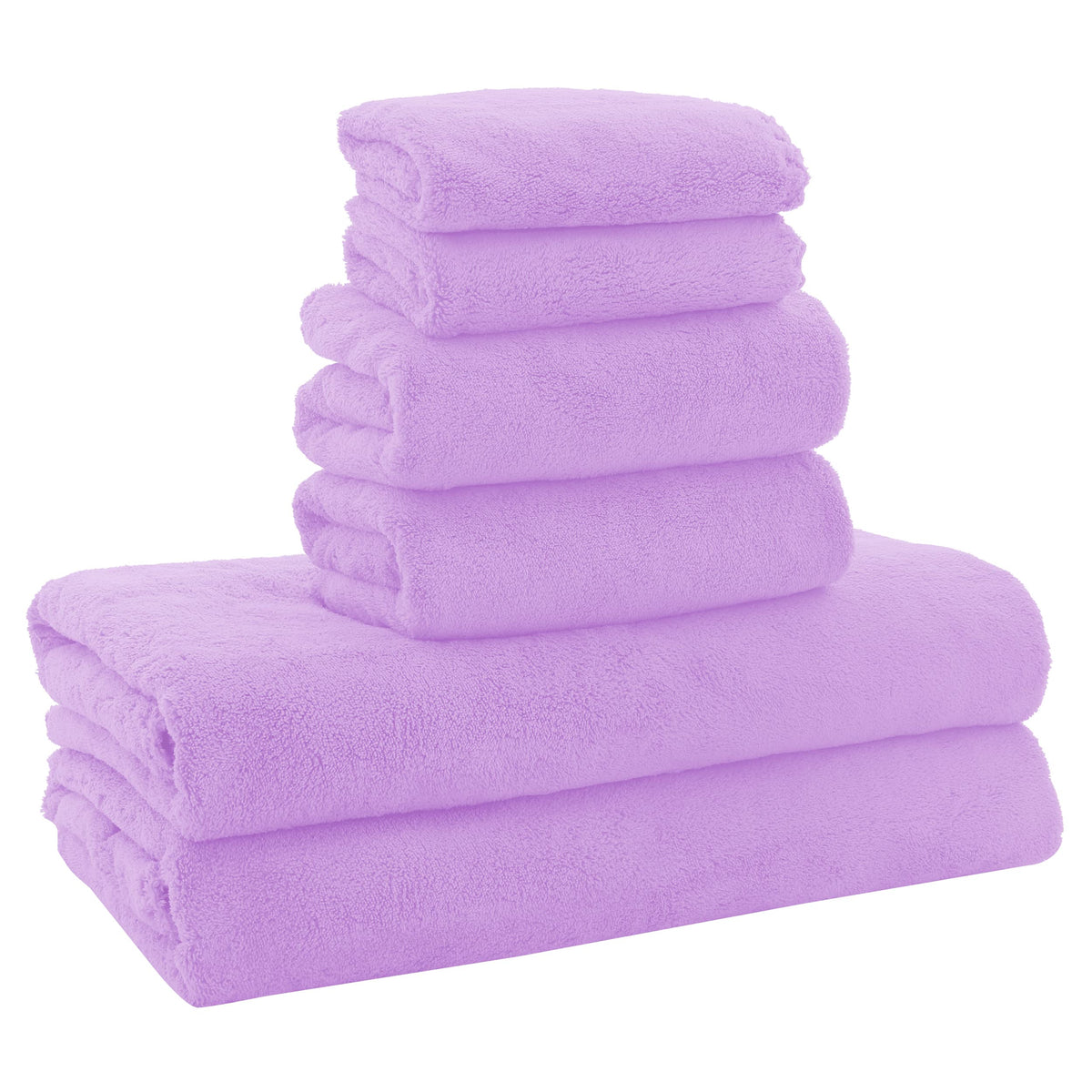 MOONQUEEN Ultra Soft Towel Set - Quick Drying - 2 Bath Towels 2 Hand Towels 2 Washcloths - Microfiber Coral Velvet Highly Absorbent Towel for Fitness, Bathroom, Sports, Yoga, Travel-Grey 6 Pcs