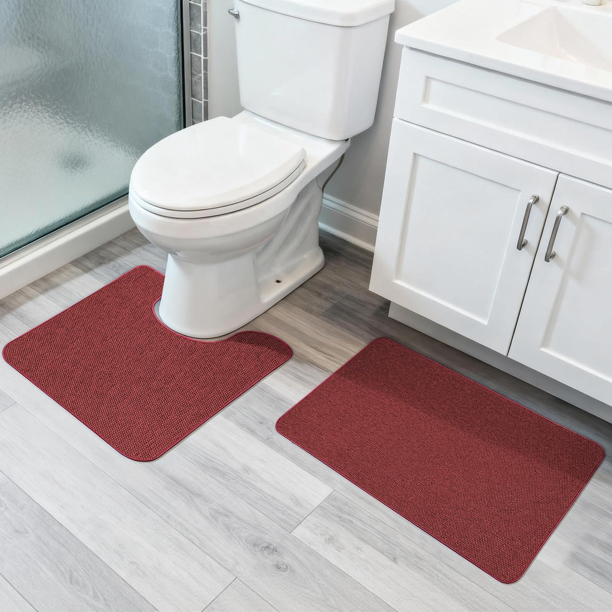 Bath Mat,Ultra Thin Bathroom Rugs,Rubber Bath Mats for Bathroom,No Slip Bath Rugs,Quick Dry,Machine Washable,Low Pile,Absorbent,Shower Outside,Sink,Home Decor Accessories.Grey,1'5"x2'3"(17x27Inch)