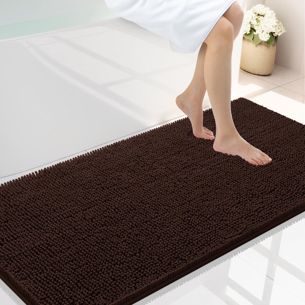 Smiry Bathroom Rugs 30X20, Luxury Chenille Extra Soft Absorbent Bath Mat
