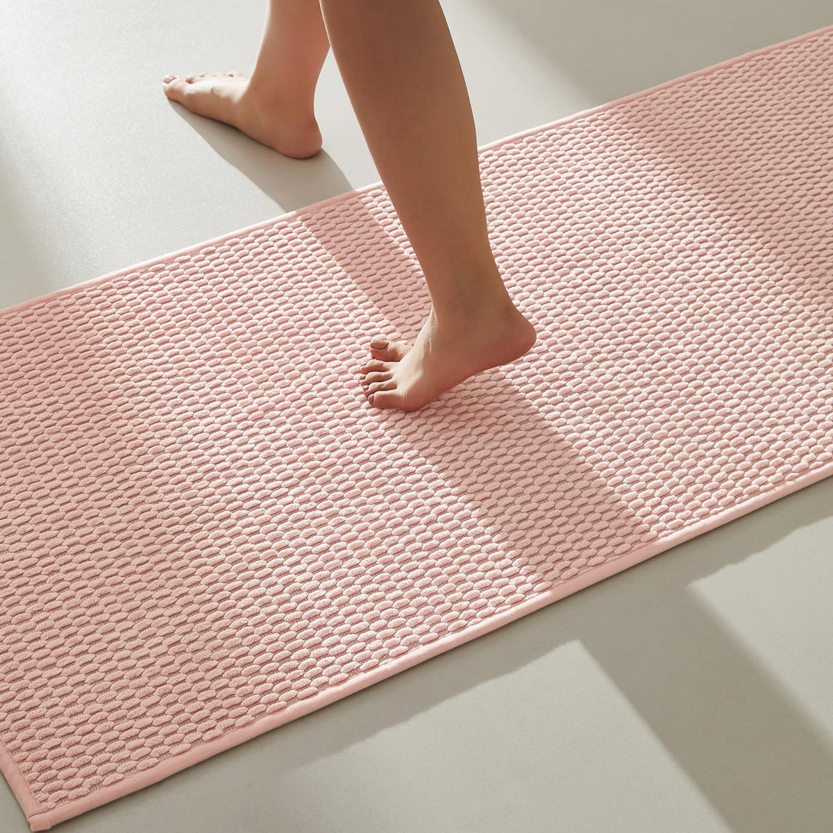 TYUU Bathroom Rugs Non Slip Washable, Super Absorbent Thin Bath Mat Small Quick Dry Low Pile Bathroom Rug, Dark Grey 16"x24"