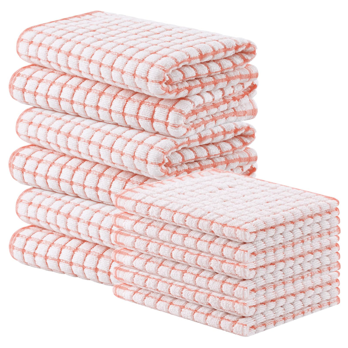 Homaxy Kitchen Towels and Dishcloths Set, Set of 8, Blue/Yellow/Red/Green