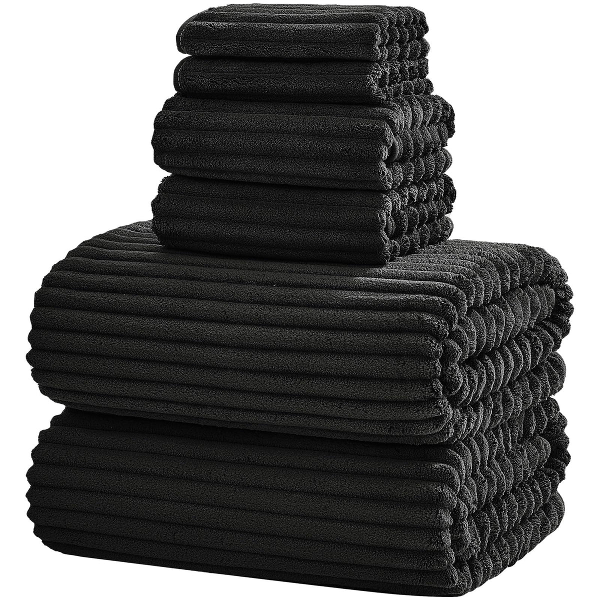 6 PC Bath Towel Set, 40"x80" Oversized Bath Sheets, Navy Blue