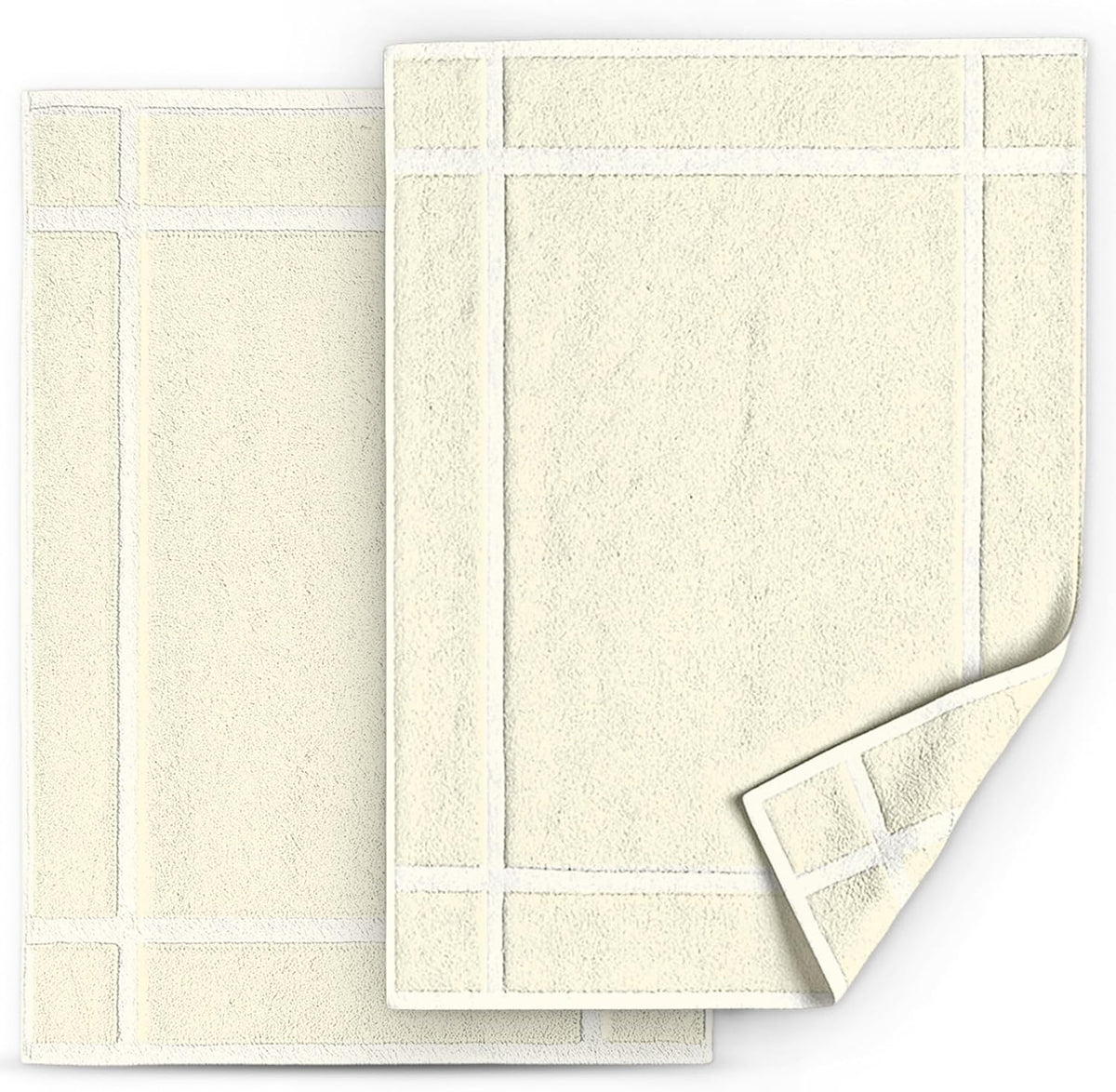 Pearl Linens Pack of 6 100% Cotton Bath Mat Towels, 20x30 inches, Soft & Absorbent Floor Towels for Bathroom, Not Bathroom Rugs, After Shower Mat, 687 GSM, Machine Washable, Airbnb Essentials, White