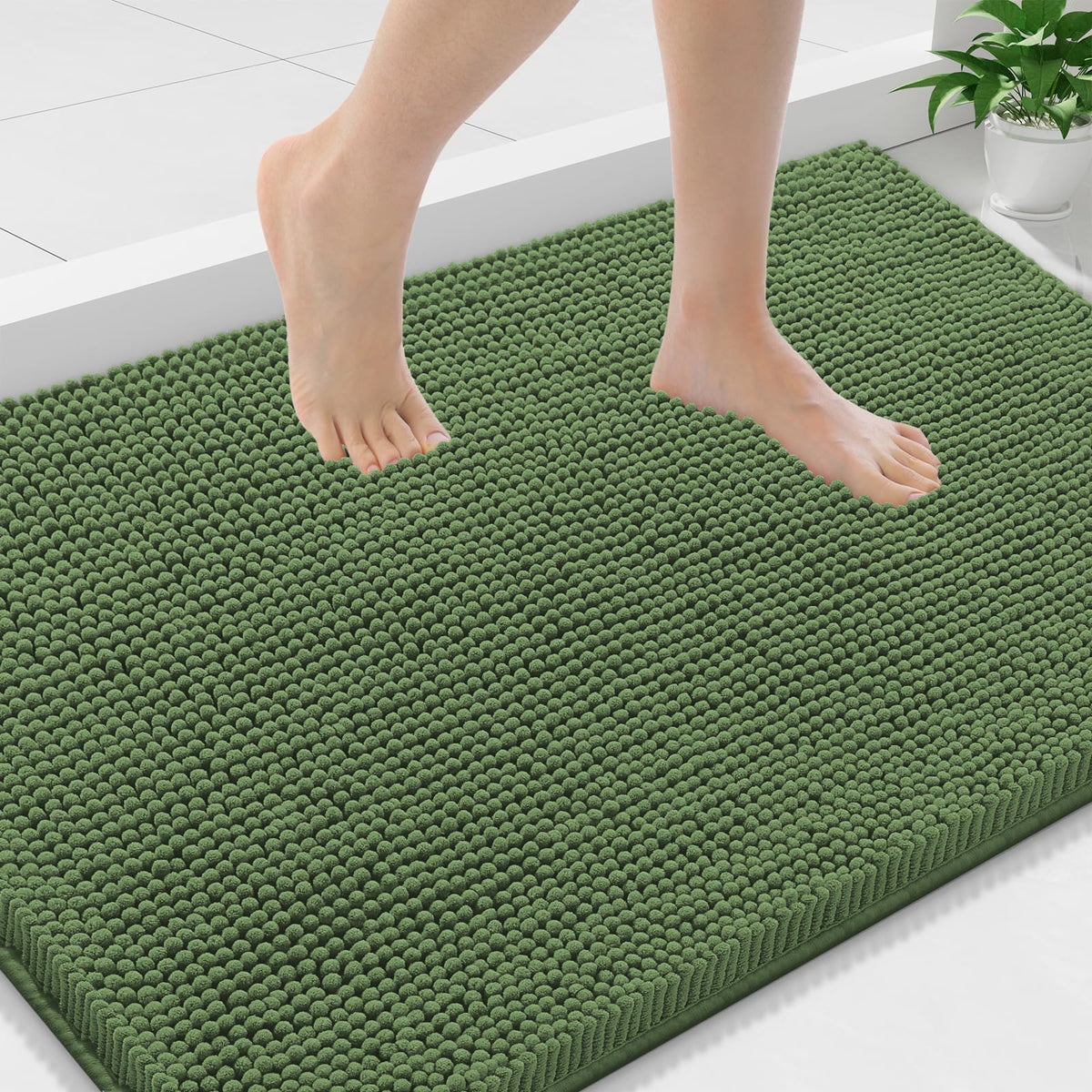 Smiry Bathroom Rugs 30X20, Luxury Chenille Extra Soft Absorbent Bath Mat