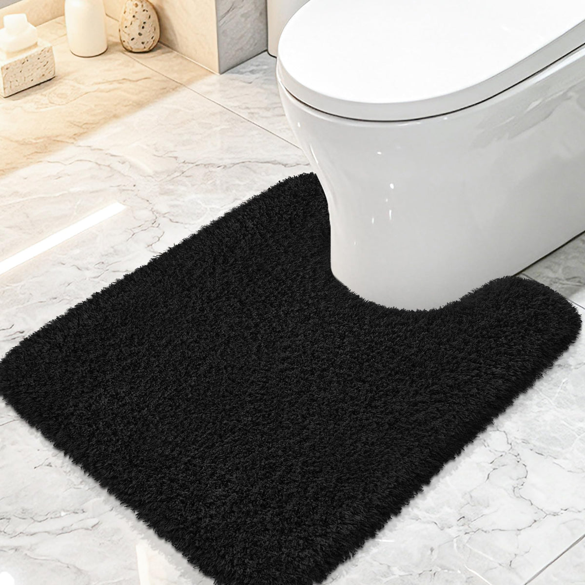 White Bathroom Rugs Non Slip 24"x16",Absorbent Bath Mat Quick Dry