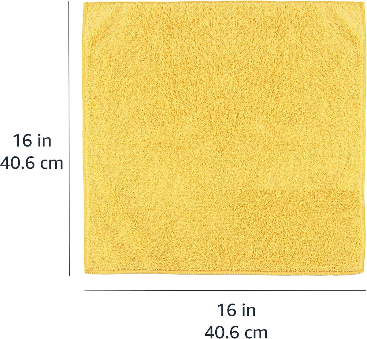 Amazon Basics Microfiber Car Drying Towels, Highly Absorbent, Lint Free, Scratch Free, Ultra-Soft, Car Detailing, Buffing and Polishing, 16" x 16", Yellow, 12-Pack