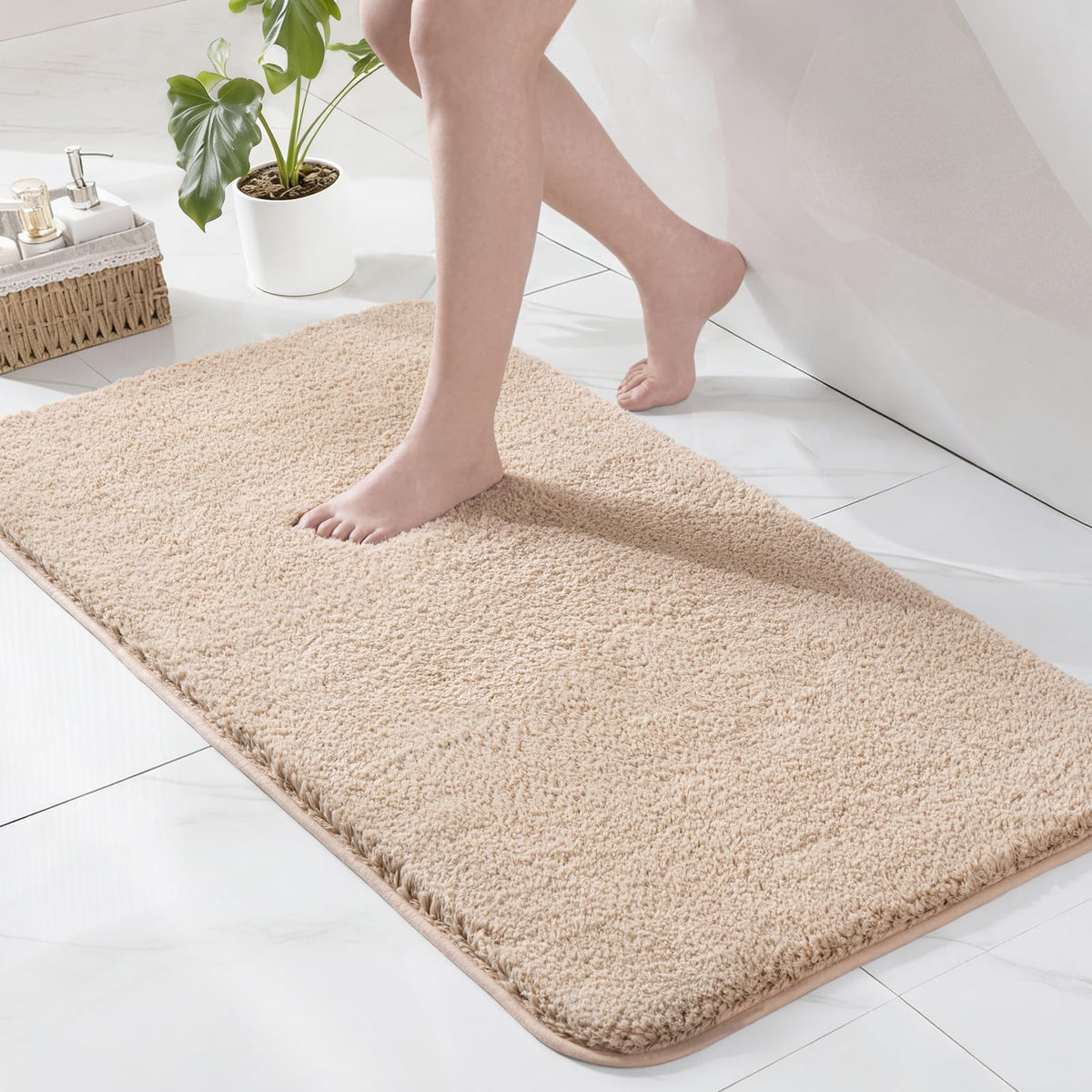 Exclusivo Mezcla Bathroom Rugs Mats 17x24, Navy Blue