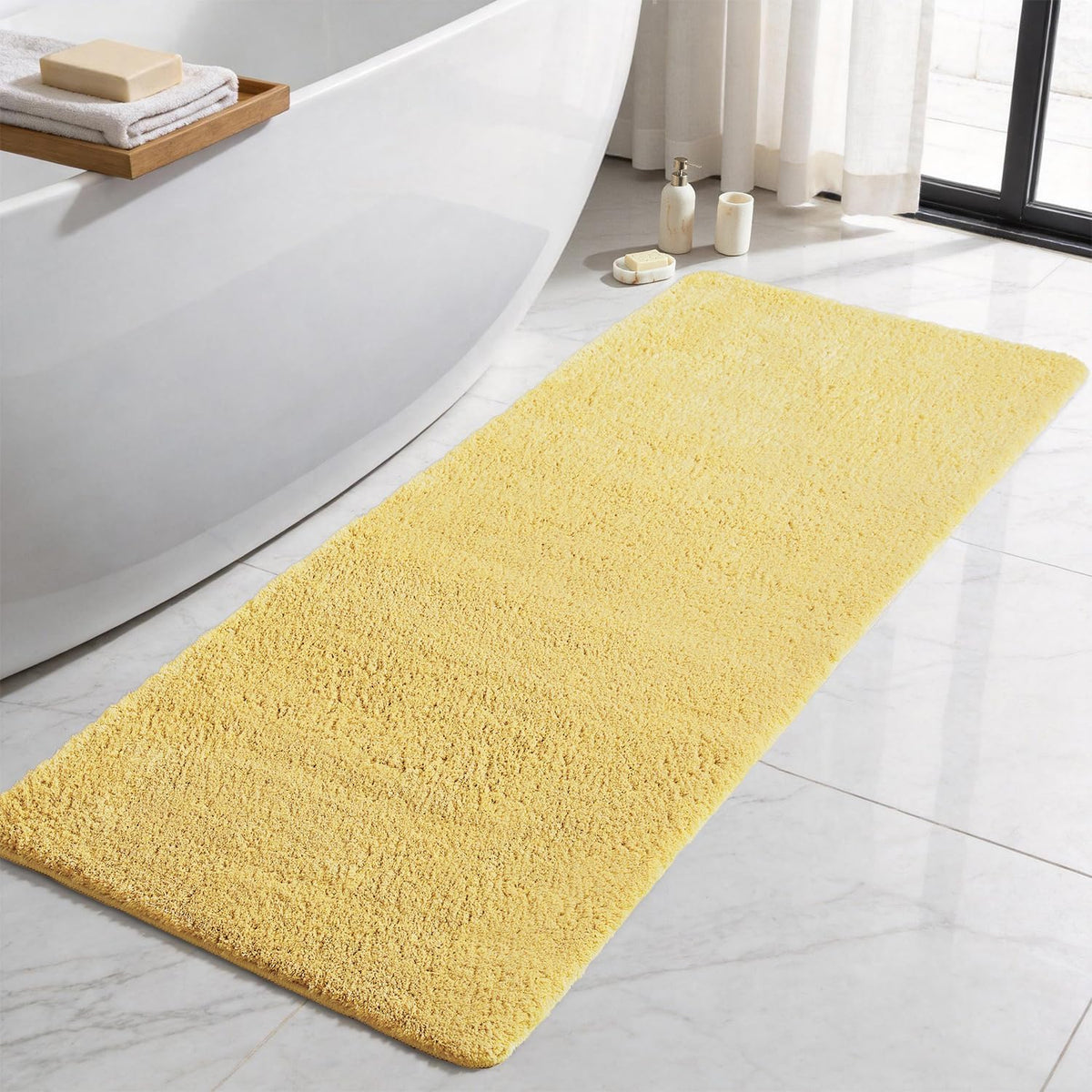 TYUU Navy Blue Bathroom Rugs, Ultra Soft Bath Rugs Non Slip Washable, Super Absorbent Quick Dry Small Bath Mat with Rubber Backing for Bathroom Floor, Shower, or Sink, Navy Blue 16" x 24"