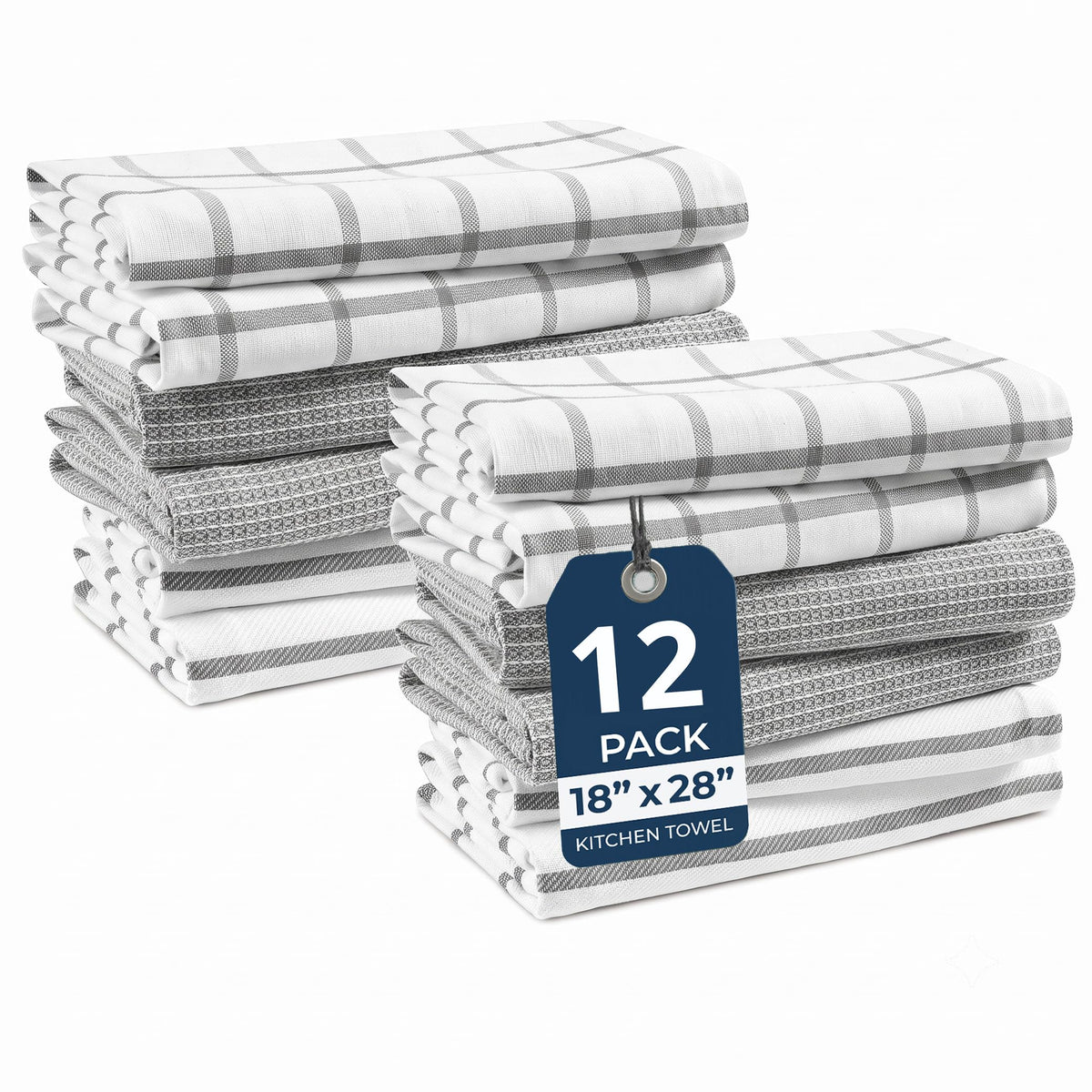 LANE LINEN Dish Towels for Kitchen 100% Cotton Tightly Woven 6 Pack - Olive