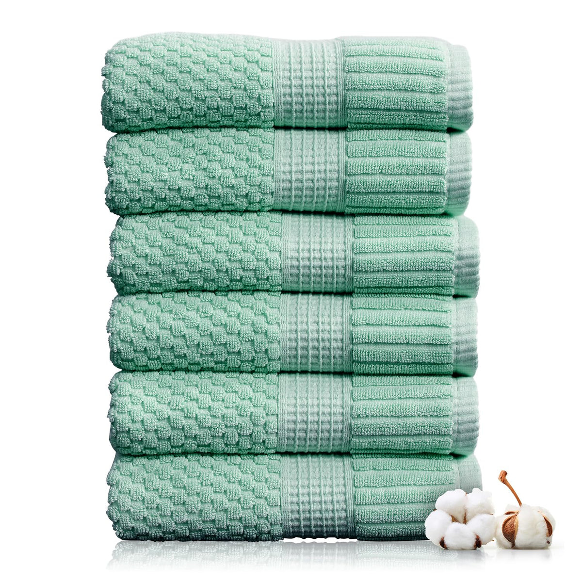 NY Loft 100% Cotton 6-Piece Bath Towel Set | Pink | Oeko-TEX | Quick-Dry