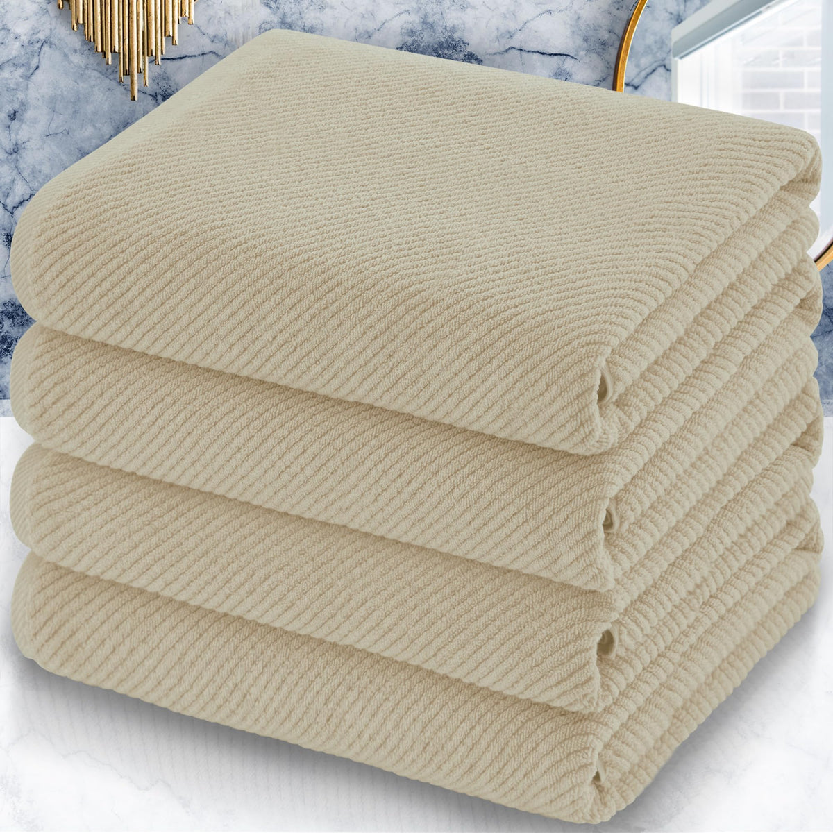 VOOVA & MOVAS 6PC Towel Set, 100% Cotton, Dark Grey