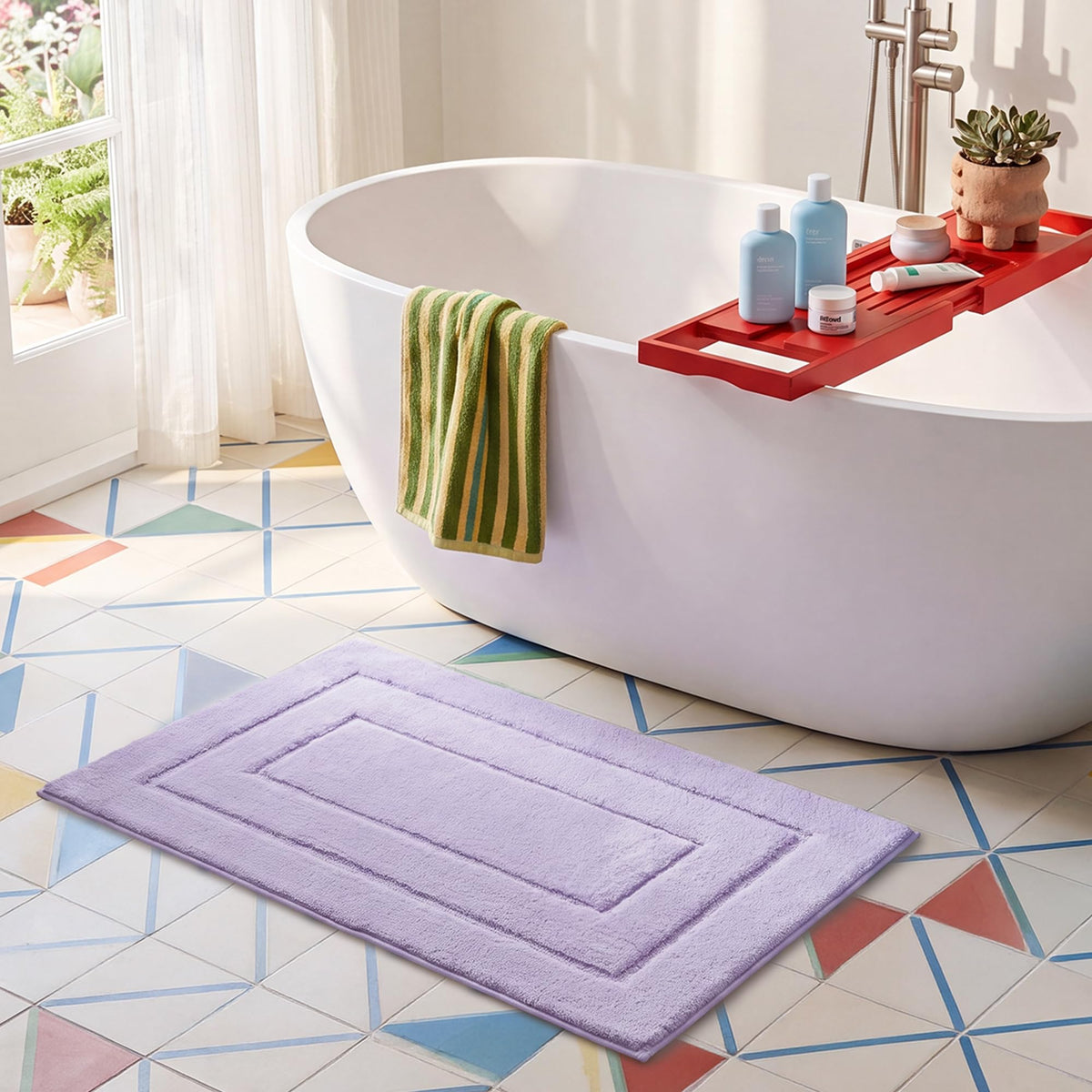 GRANNY SAYS Gray Bathroom Rug 20" x 30", Non-Slip Microfiber Bath Mat