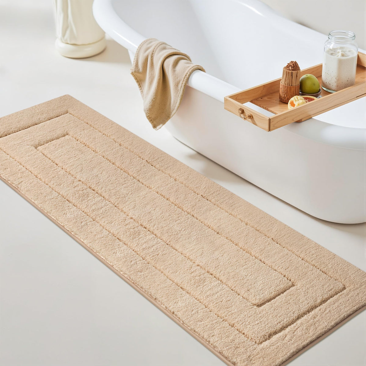 GRANNY SAYS Gray Bathroom Rug 20" x 30", Non-Slip Microfiber Bath Mat