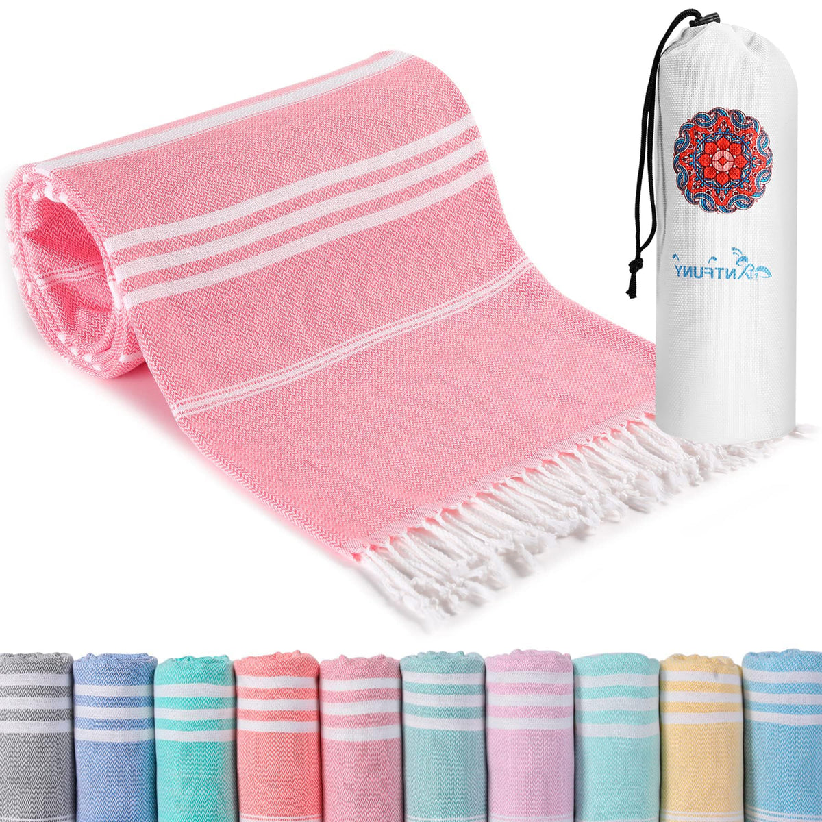 Turkish Beach Towels Vacation Essentials Quick Dry Sand Free Soft Absorbent Adult Oversized Bath Pool Swim Long Towel Lightweight Thin Fast Drying Over The Chair Towel Sand Repellent Anti Yellow