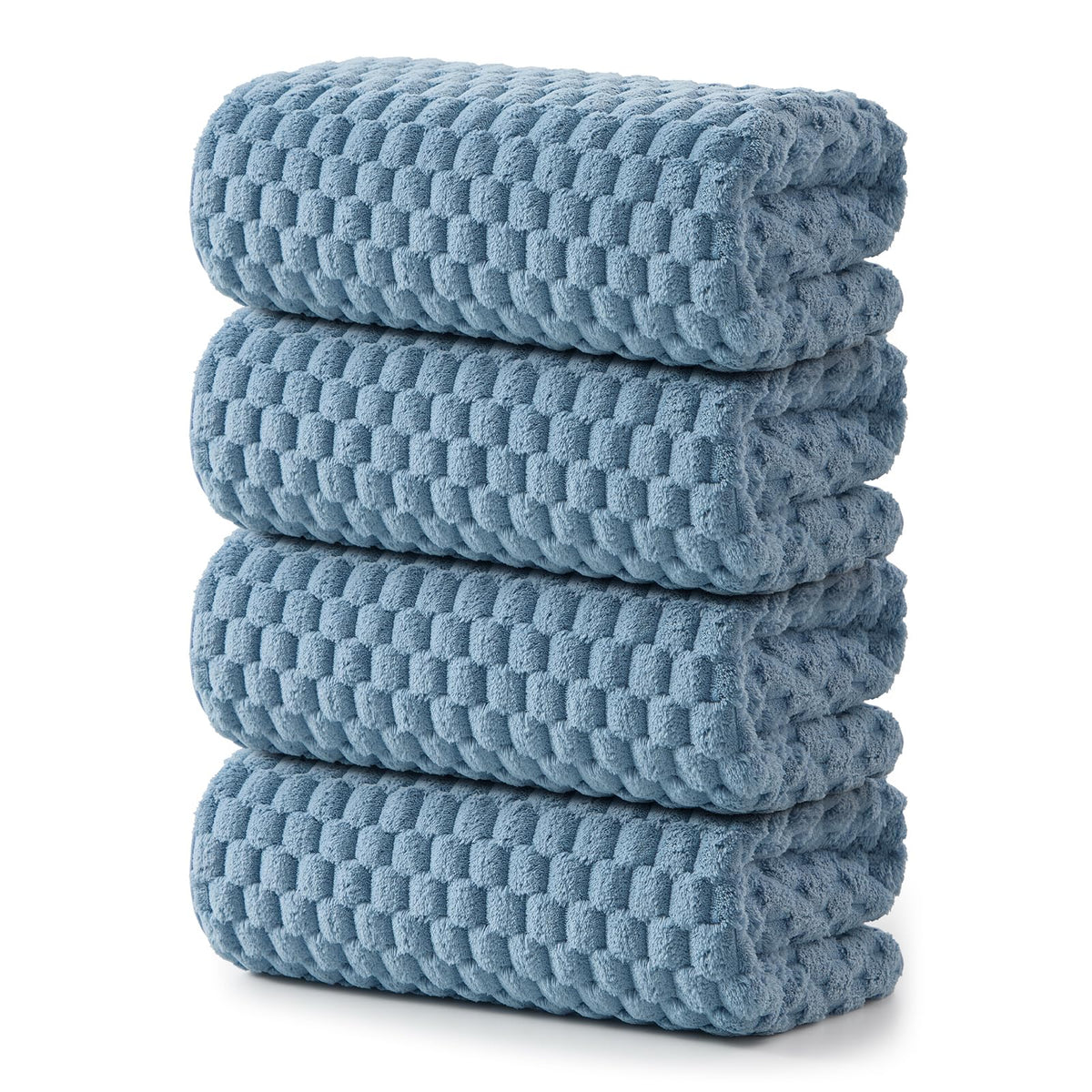 REDKISS 4 Pack Microfiber Bath Towels - Extra Large, Super Absorbent, Quick Dry Waffle Towels Set for Bathroom, Spa, Gym, and Travel - Luxury, Plush, 4 Multicolor