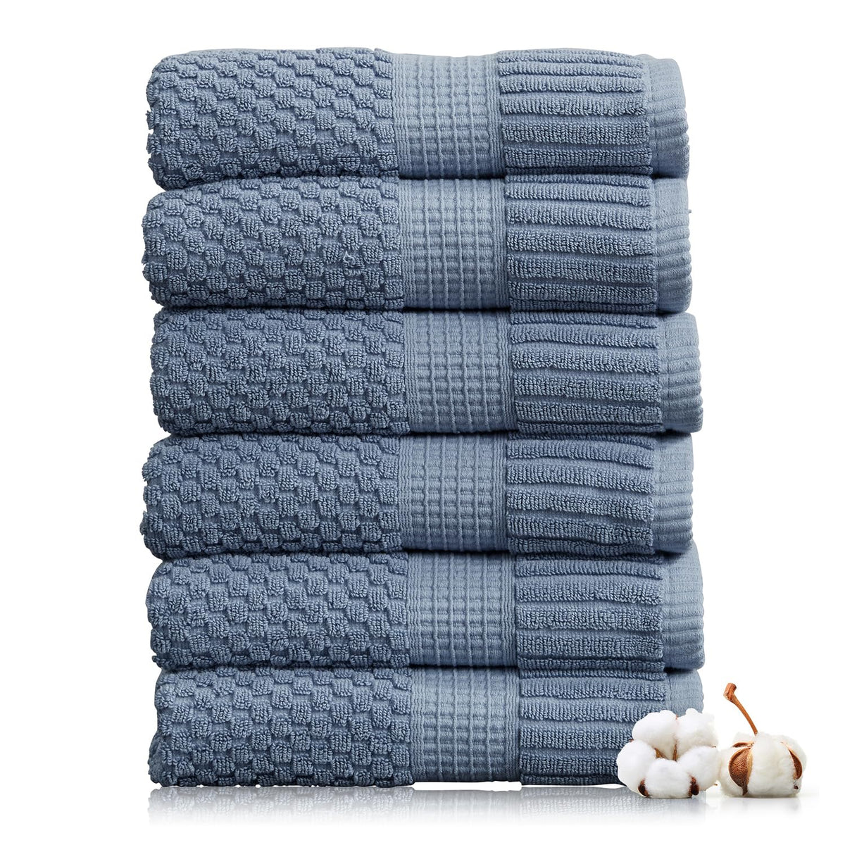 NY Loft 100% Cotton 6-Piece Bath Towel Set | Pink | Oeko-TEX | Quick-Dry
