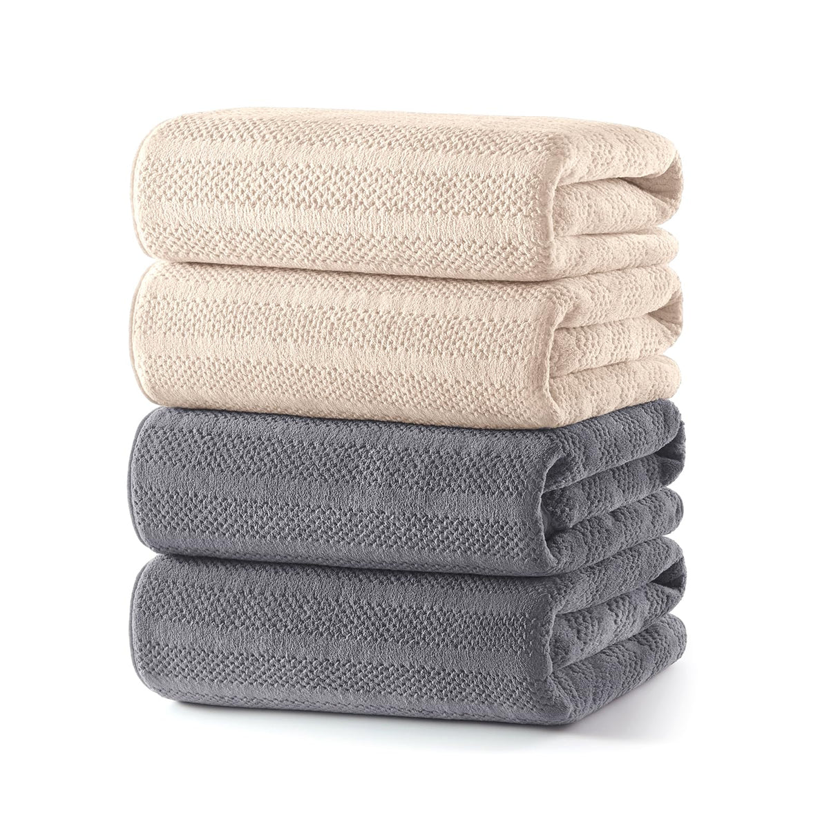 ecolook Microfiber Bath Towels Set of 4, 31 x 63 Inch Extra Large Bath Towel Set, Super Soft & Highly Absorbent, Quick Dry Lightweight Towels for Bathroom, Gym, Spa, Pool & Travel, Multicolor
