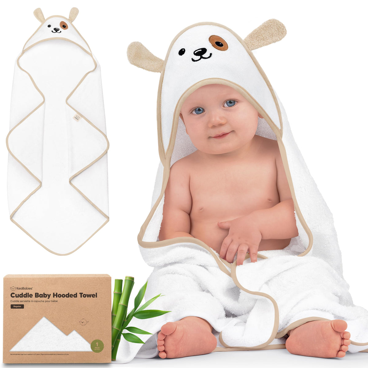 KeaBabies Hooded Baby Towel for Newborn, Baby Bath Towels (Duck, 35x35)
