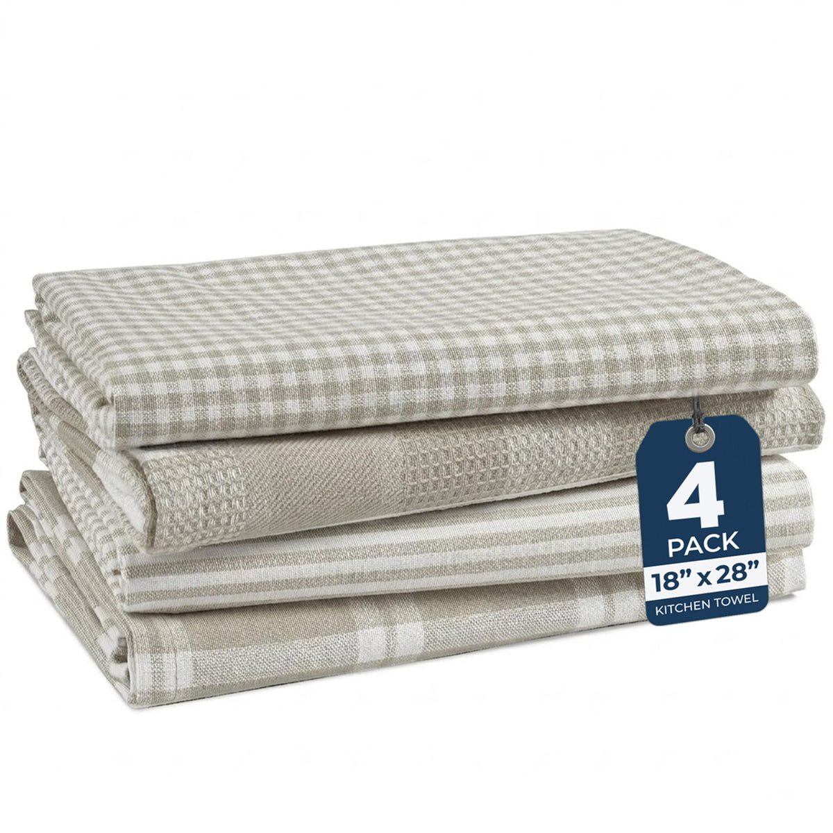 LANE LINEN Dish Towels for Kitchen 100% Cotton Tightly Woven 6 Pack - Olive