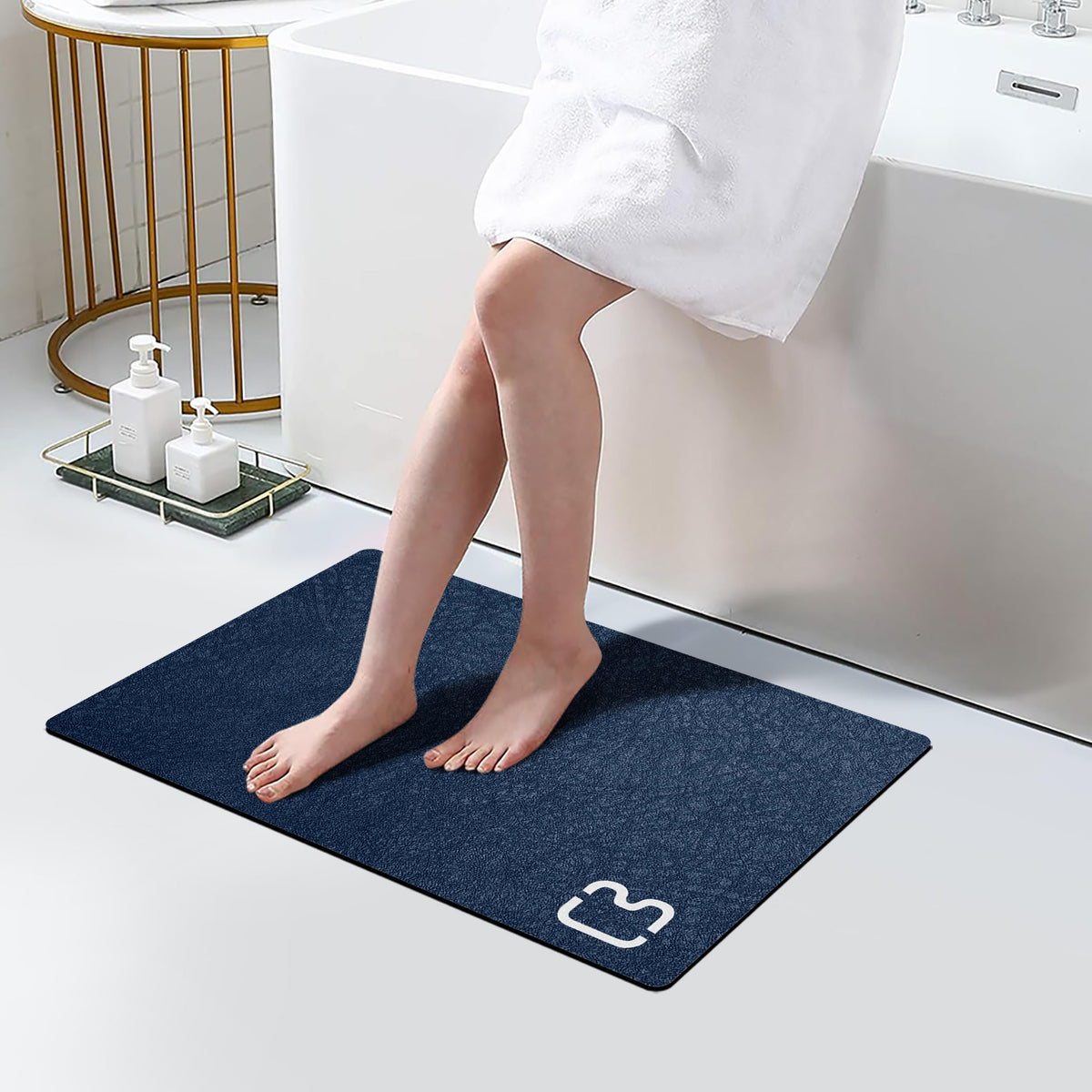 Diatomaceous Earth Bath Mat Stone Bath Mats for Bathroom,15.7"x23.6",Grey