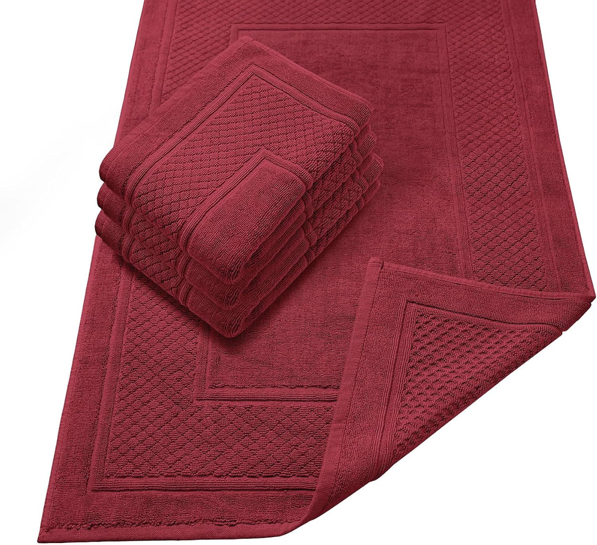 Avalon Towels Grey Bath Mat - 100% Cotton Set of 2 Absorbent Bathmat - Bathroom Mats Quick Dry Bath Mats for Bathrooms (22x34 Inches)