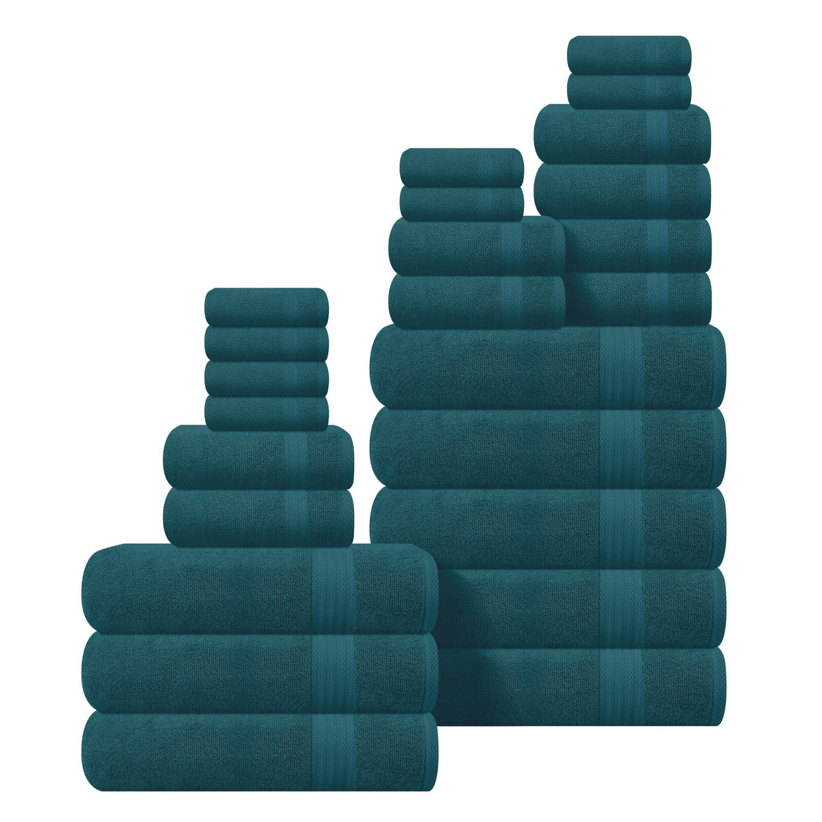 GLAMBURG Ultra Soft 8-Piece Towel Set - 100% Pure Ringspun Cotton, Contains 2 Oversized Bath Towels 27x54, 2 Hand Towels 16x28, 4 Wash Cloths 13x13 - Ideal for Everyday use, Hotel & Spa - Black