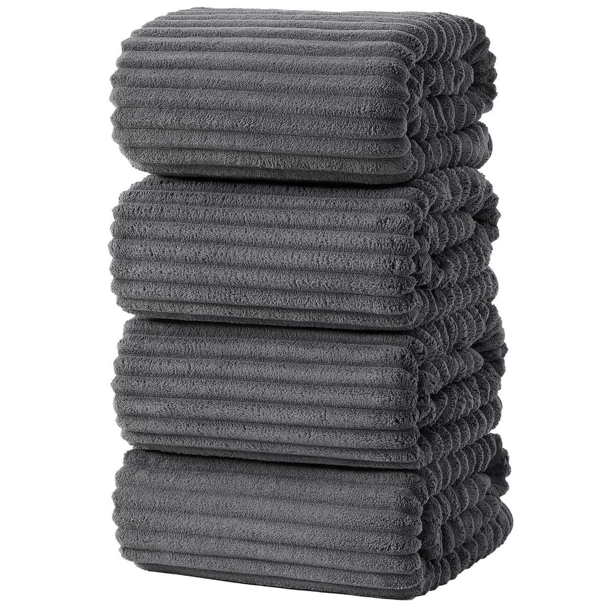6 PC Bath Towel Set, 40"x80" Oversized Bath Sheets, Navy Blue