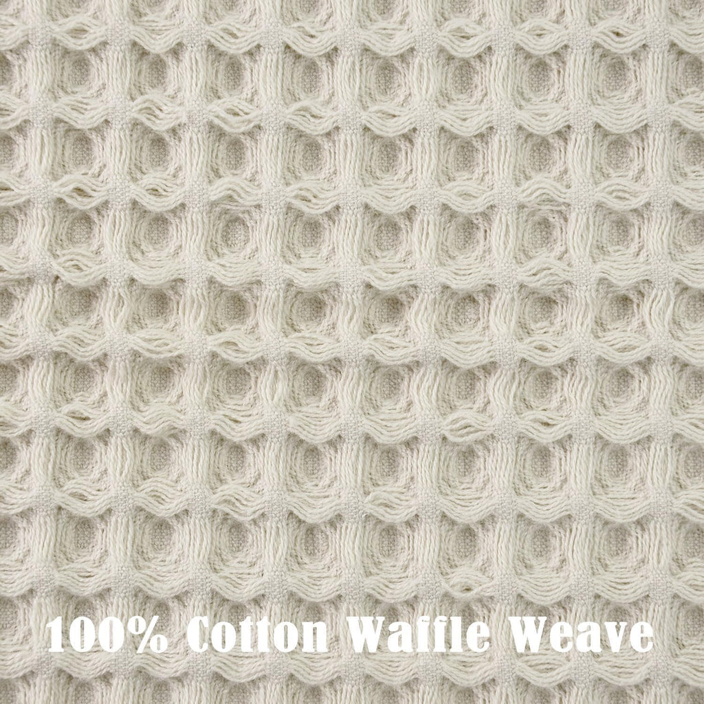 Jacquotha Waffle Hand Towels 2-Piece (Mist White) – Cotton, Quick Dry, Lint Free, 13” x 29”