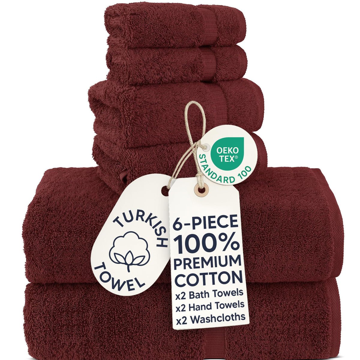 Chakir Turkish Linens 100% Cotton 4-Pack Bath Towels 27x54, Gray