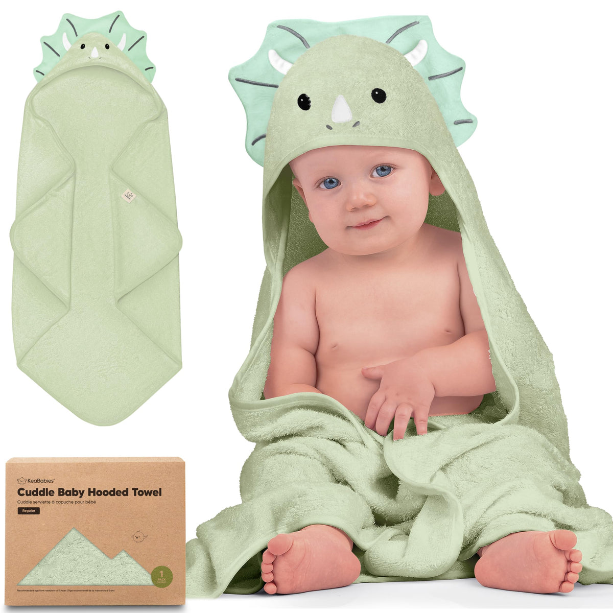 KeaBabies Hooded Baby Towel for Newborn, Baby Bath Towels (Duck, 35x35)