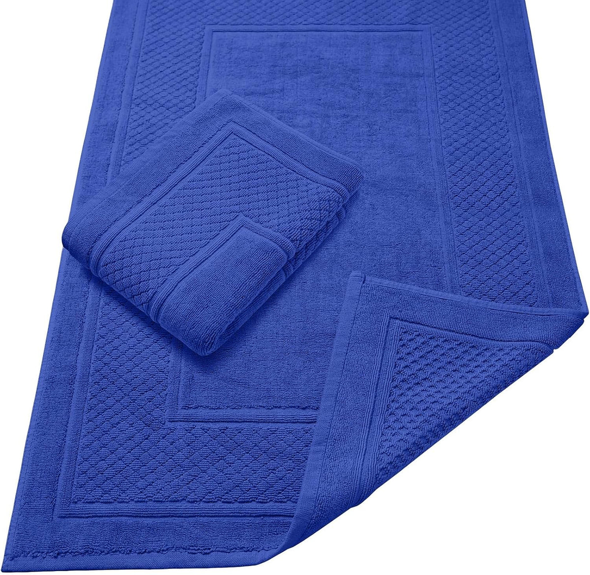 Avalon Towels Grey Bath Mat - 100% Cotton Set of 2 Absorbent Bathmat - Bathroom Mats Quick Dry Bath Mats for Bathrooms (22x34 Inches)