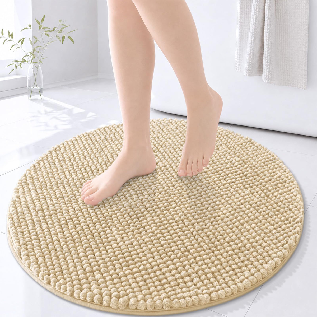 Arotive Chenille Bathroom Rugs 30x20, Soft Absorbent Bath Mat, Grey