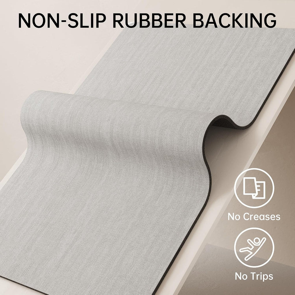 Mecko Bath Mat 16"x24",Ultra Thin Bathroom Rug fit Under Door Light Grey