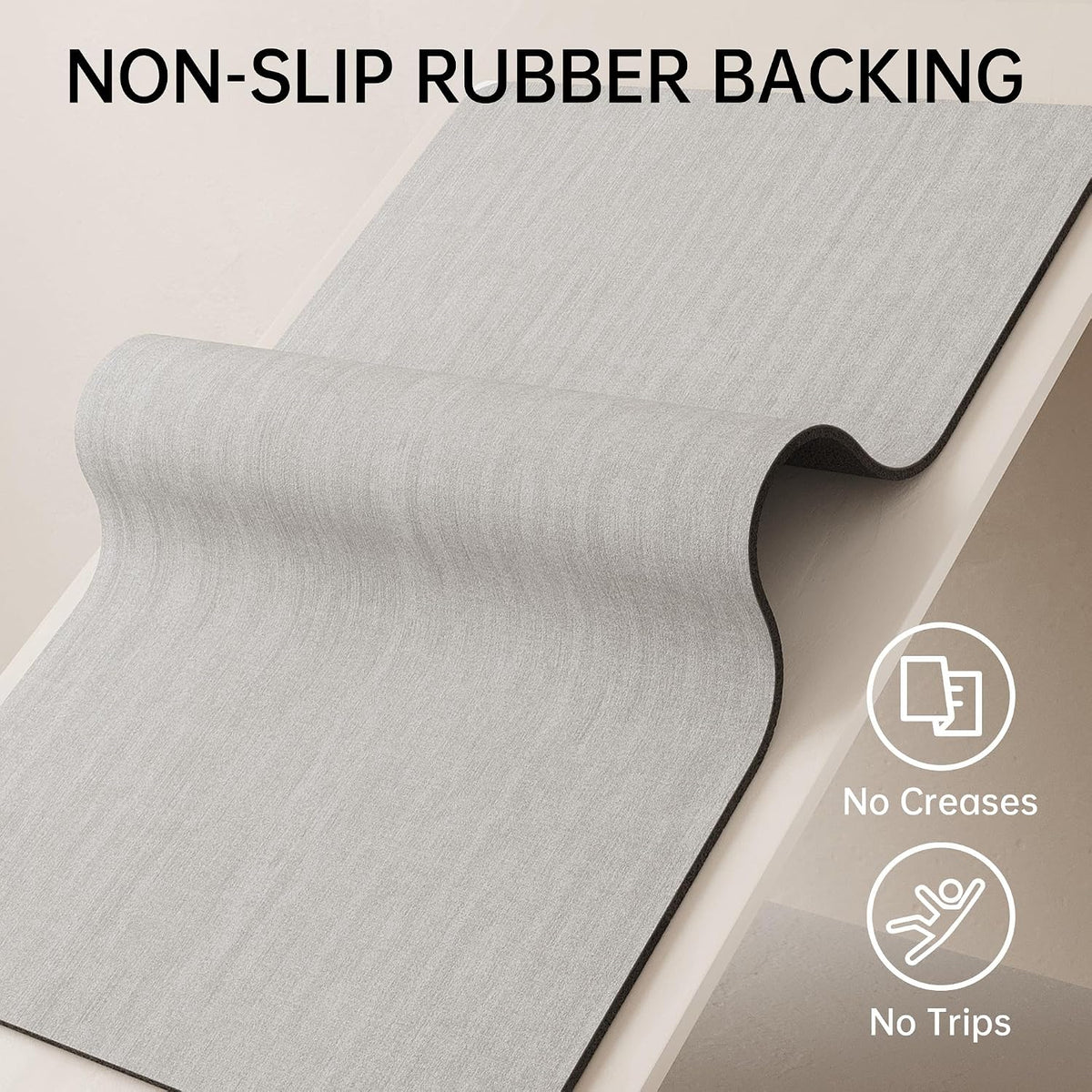 Mecko Bath Mat 16"x24",Ultra Thin Bathroom Rug fit Under Door Light Grey