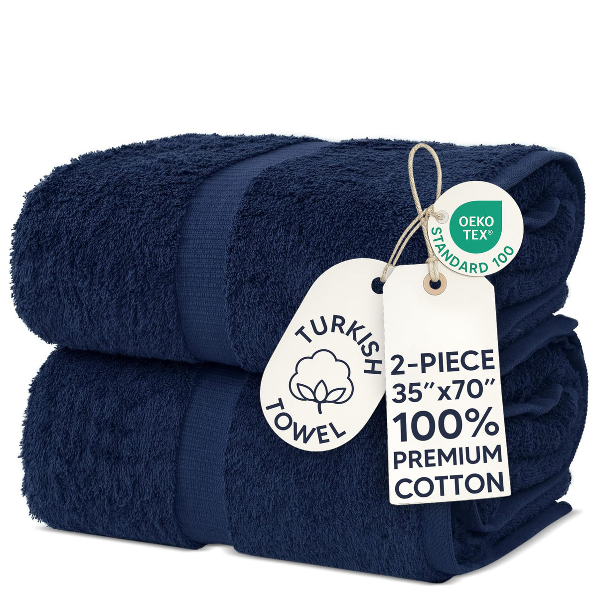 Chakir Turkish Linens 100% Cotton 4-Pack Bath Towels 27x54, Gray