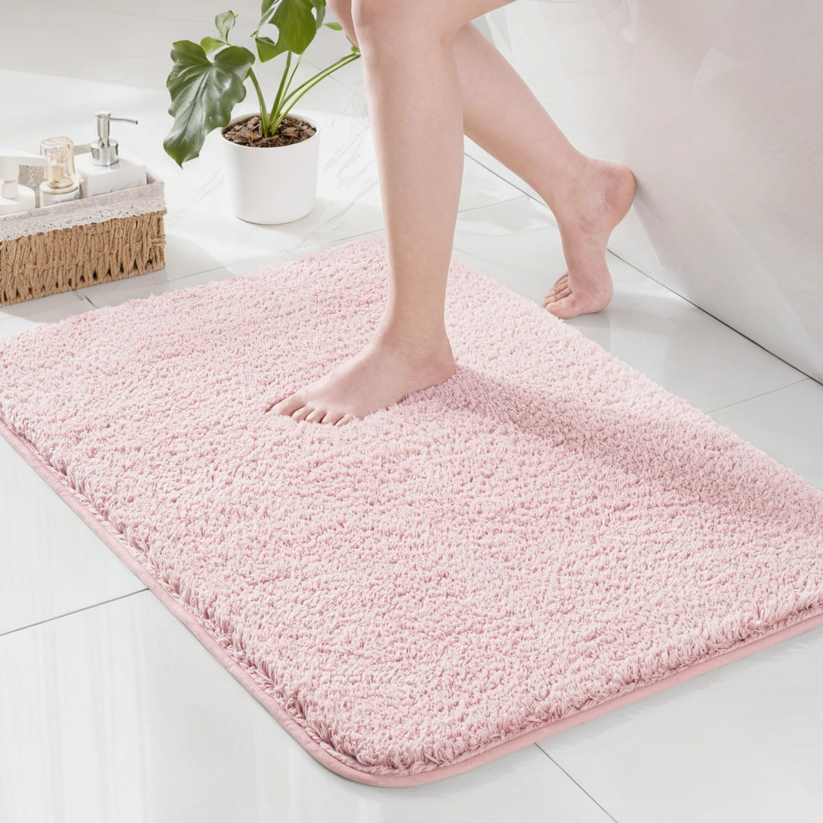 Exclusivo Mezcla Bathroom Rugs Mats 17x24, Navy Blue