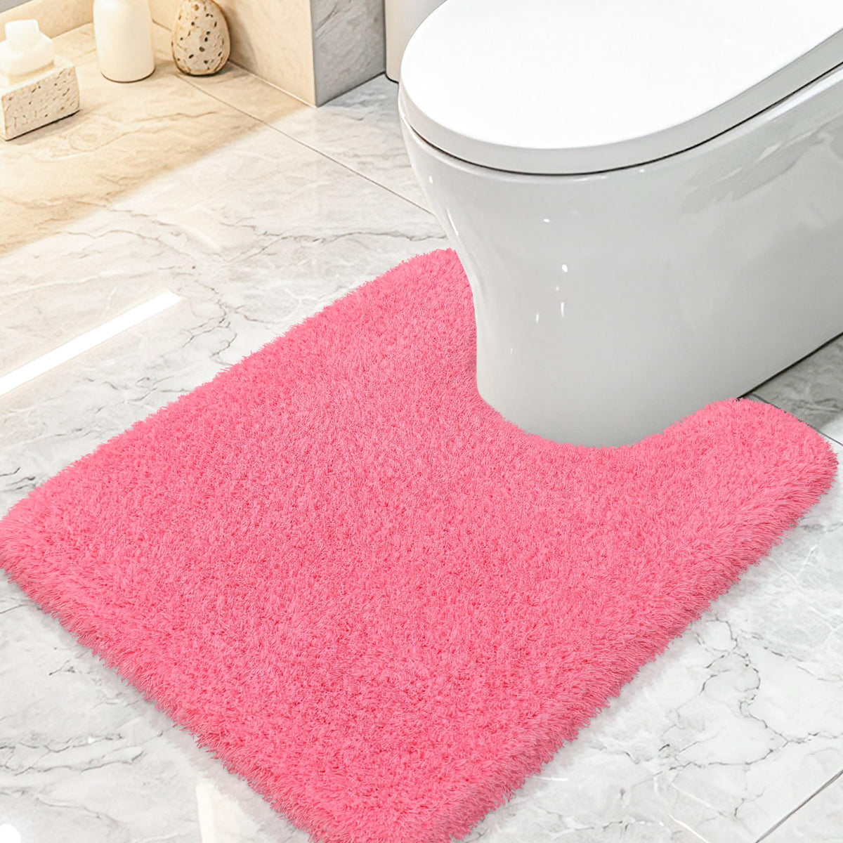 White Bathroom Rugs Non Slip 24"x16",Absorbent Bath Mat Quick Dry