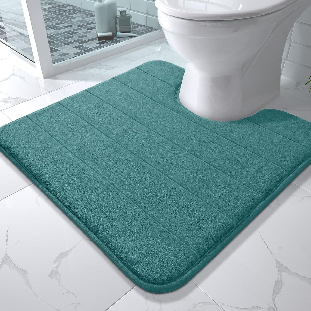 Yimobra Memory Foam Bath Mat, Super Soft Absorbent Bathroom Rug Non Slip, Quick Dry, Machine Washable Floor Carpet for Tub Shower, Home Decor Accessories, 24x17, Grey