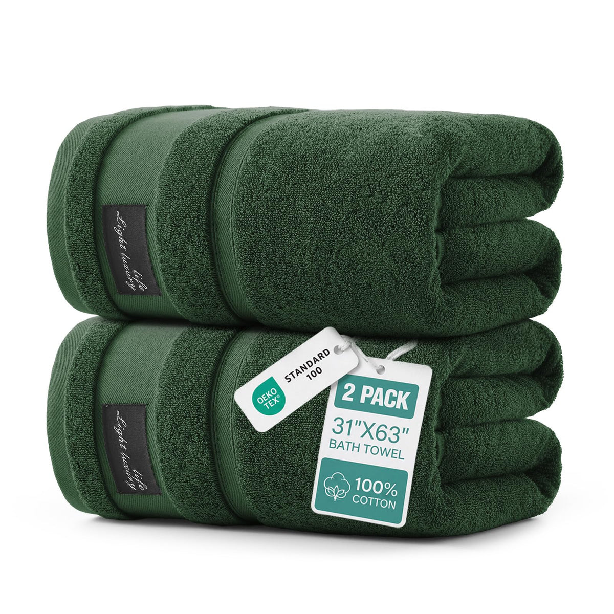 REDKISS 2 Pack Bath Towels Large 32x63 Inches, Heavyweight 760G - Pink