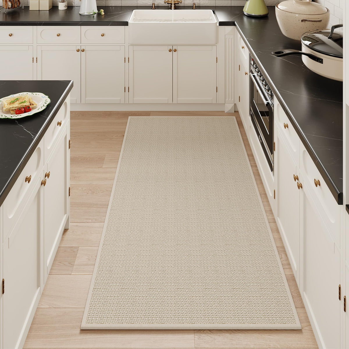 Mecko Bath Mat 16"x24",Ultra Thin Bathroom Rug fit Under Door Light Grey