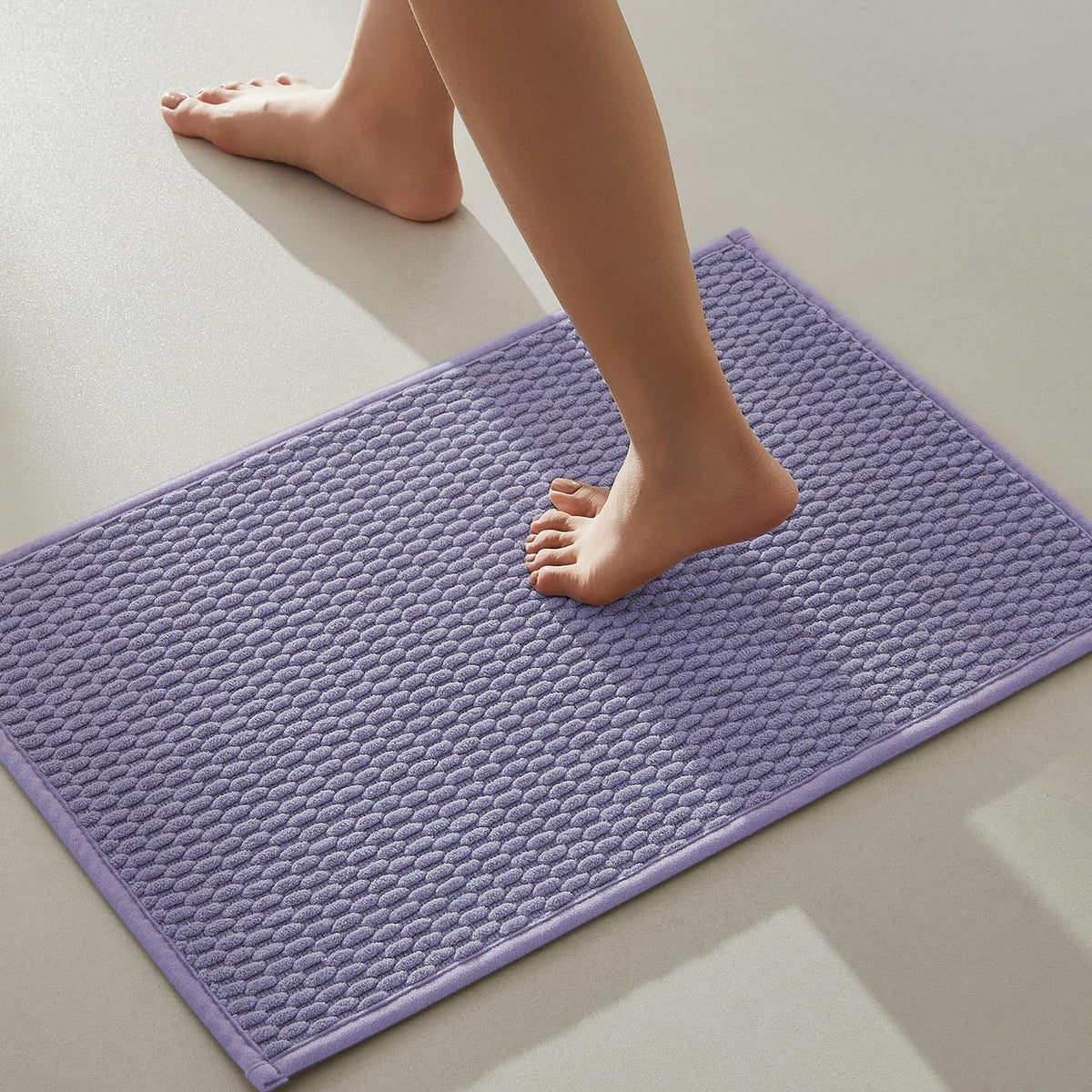 TYUU Bathroom Rugs Non Slip Washable, Super Absorbent Thin Bath Mat Small Quick Dry Low Pile Bathroom Rug, Dark Grey 16"x24"