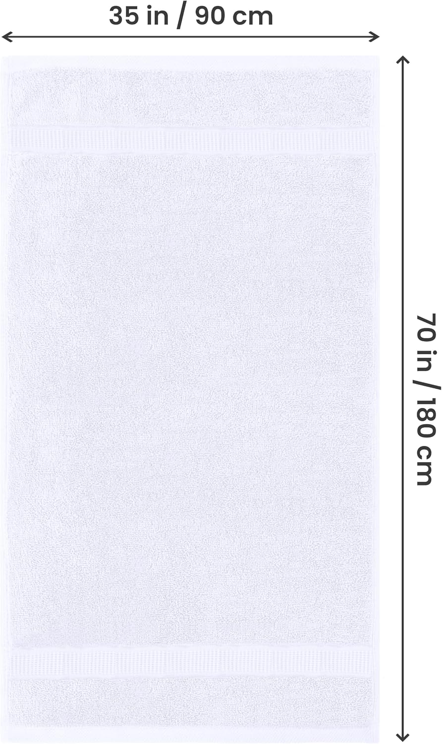 Utopia Towels Jumbo Bath Sheets, 2 Pack, 35x70 in, 600 GSM Cotton, White