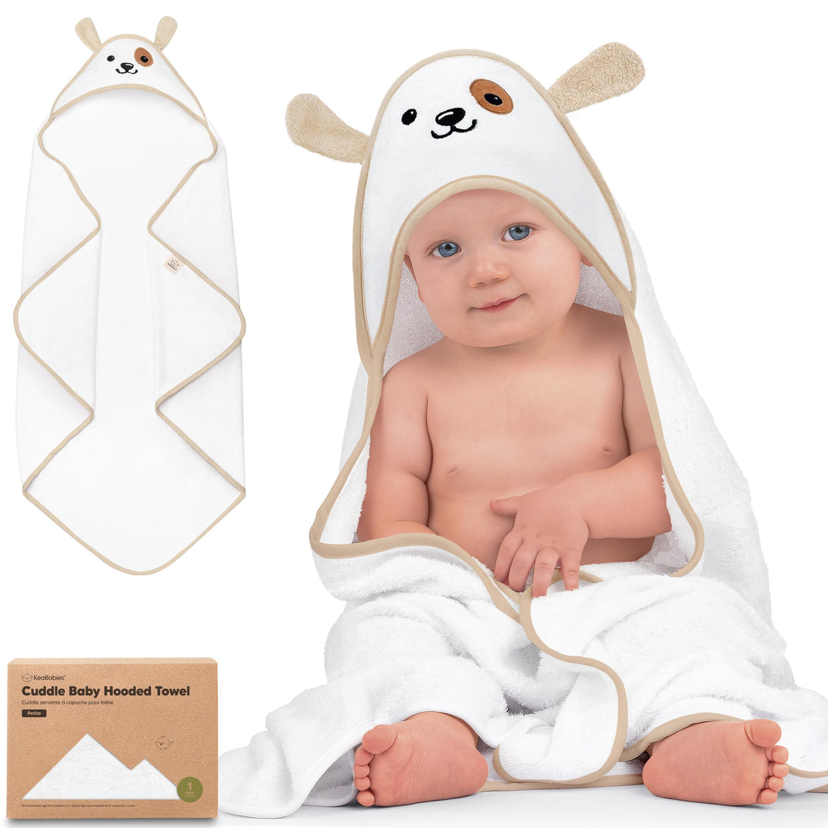 KeaBabies Hooded Baby Towel for Newborn, Baby Bath Towels (Duck, 35x35)