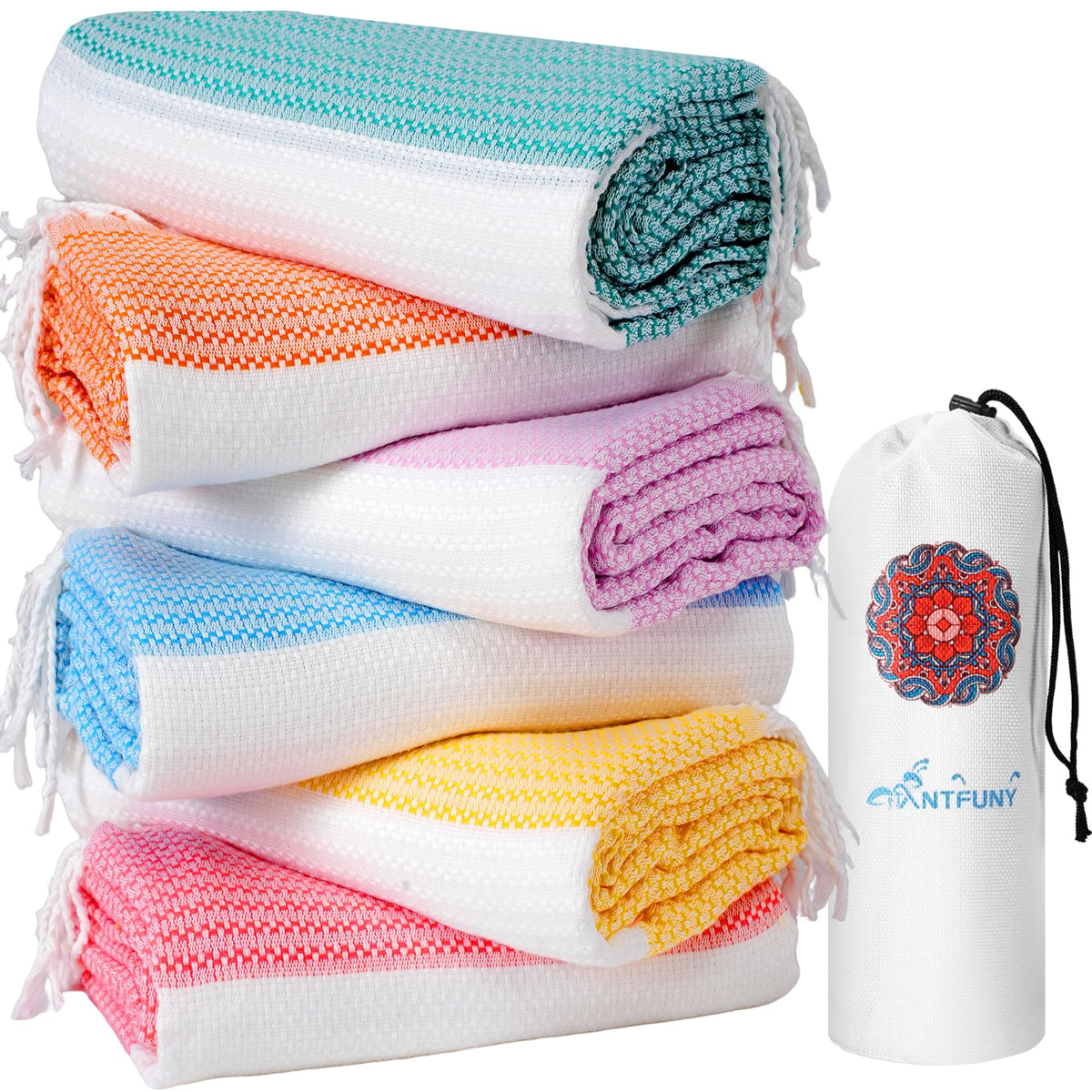 Turkish Beach Towels Vacation Essentials Quick Dry Sand Free Soft Absorbent Adult Oversized Bath Pool Swim Long Towel Lightweight Thin Fast Drying Over The Chair Towel Sand Repellent Anti Yellow