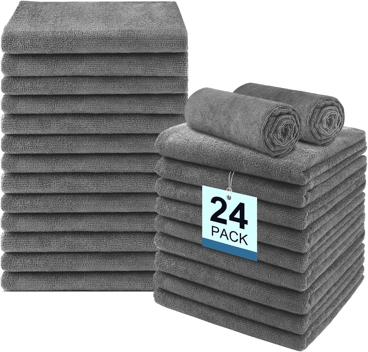 UNIMADE 24 Pack Gym Towels Set - Highly Absorbent Microfiber Salon Towels