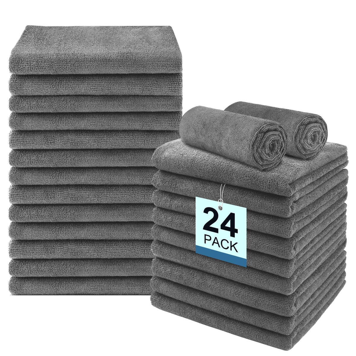 UNIMADE 24 Pack Gym Towels Set - Highly Absorbent Microfiber Salon Towels