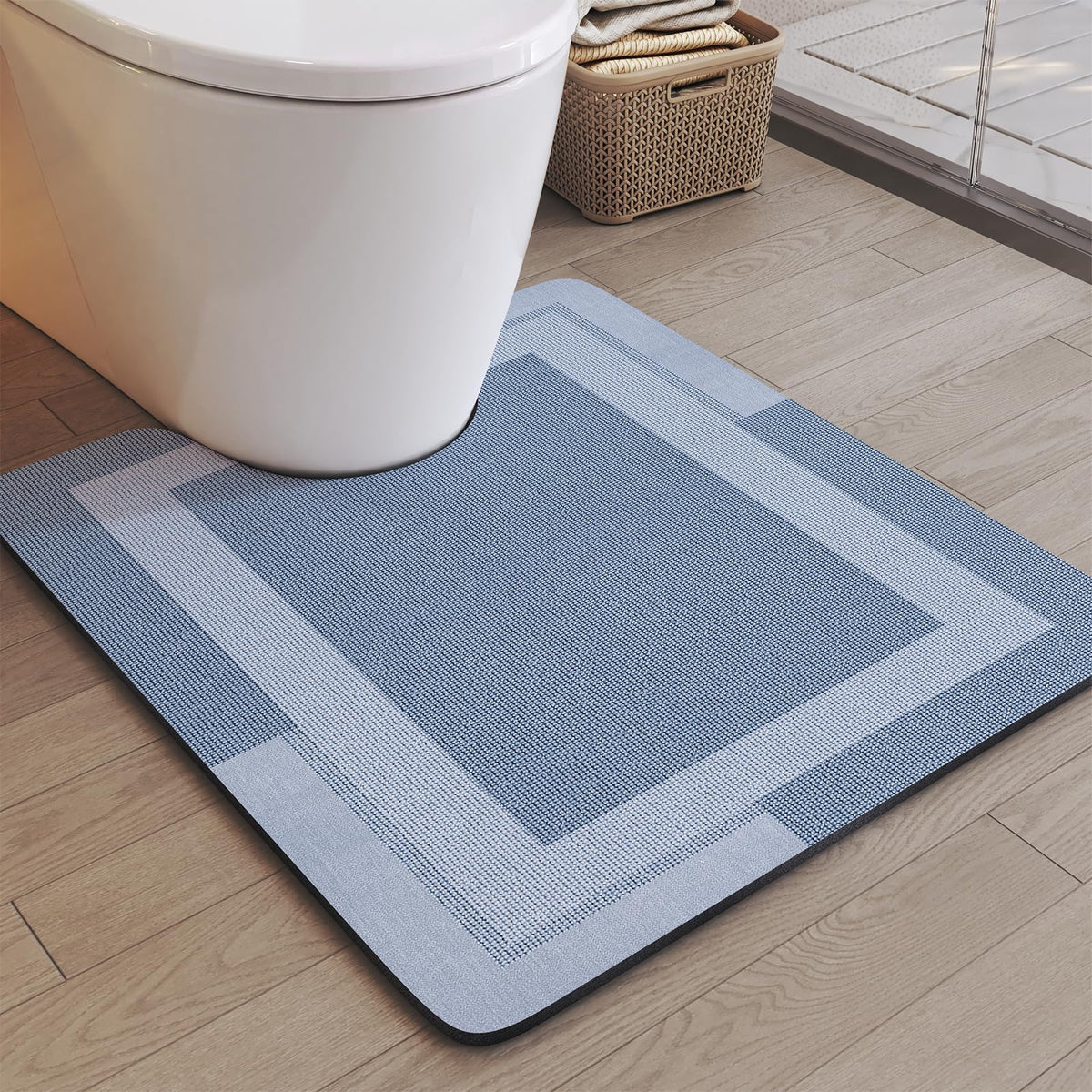 YDKGL Non Slip Bath Mat Thin Bathroom Rugs Fit Under Door Dark Grey 16"x24"